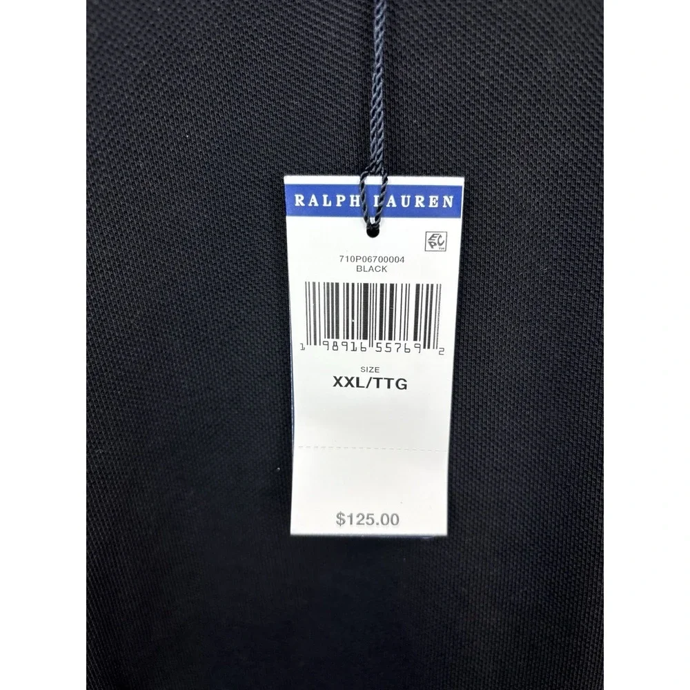Polo Ralph Lauren Men's 2XL Short Sleeve Polo Shirt Black Dog Logo NWT $125 RARE